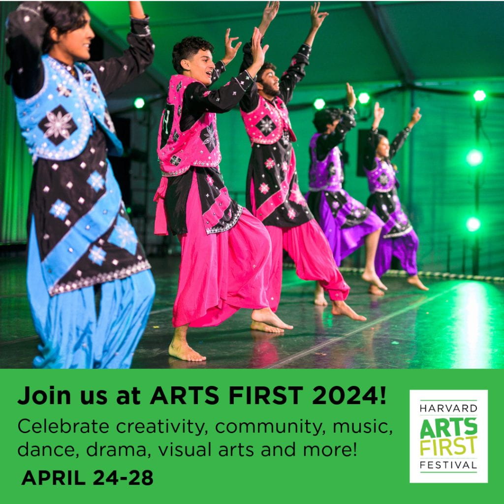 Text: Join us at ARTS FIRST 2024! Celebrate creativity, community, music, dance, drama, visual arts and more! April 24-28